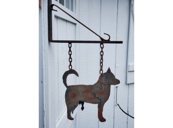 Cute Vintage Cast Metal Outdoor Wall Mount Dog Decor