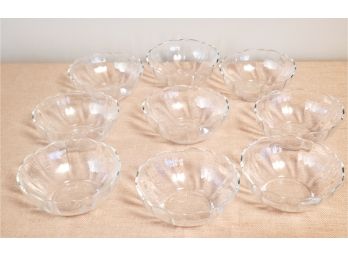 Nine Vintage Arcoroc USA Clear Glass Small Bowls