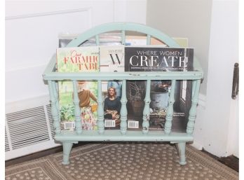 Wood Magazine Rack Great Color - Magazines Included