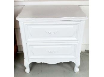 Vintage White Wood Small Nightstand