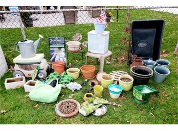 Garden Lot - Pots, Hose, Gloves And More