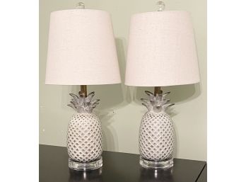 Pair Of Pineapple Lamps With Shades
