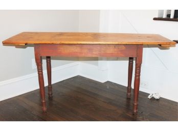 Beautiful Primitive Long Wood Side Table