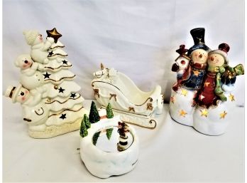 Adorable Selection Of Four Holiday Figurines