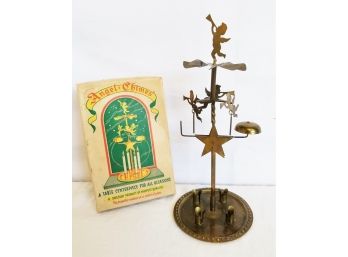 Vintage Swedish Brass Angel Chime Candleholder - Made In Sweden