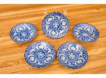 Five Oriental Blue And Whtie Dishes