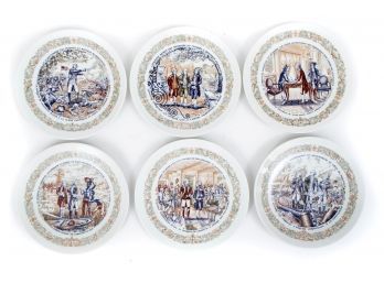 Set Of Six D'Arceau Limoges Lafayette Legacy Collection Plates