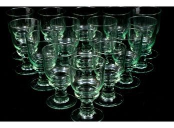Vintage Green Glass Wine Goblets