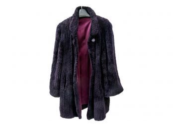 Large Rabbit Fur & Satin-Lined Women's Coat