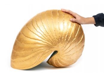Large Gold Ceramic Chambered Nautilus