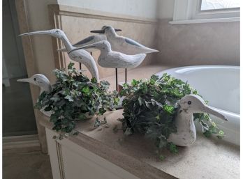 Carved Wooden Gull Decorations
