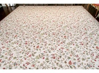 Large Machined Floral Area Rug