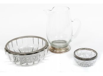 Silverplate Trimmed Glass Lot