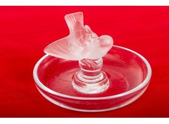 Lalique French Crystal Modern 'Dove' Ring Dish