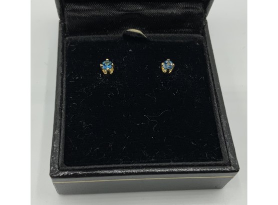 Gorgeous Emerald Studs Set In 14 KT ~ New In  Box ~