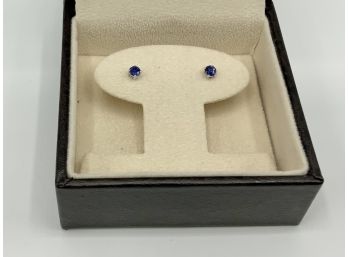 ANGARA Sapphire 14 KT Stud Earrings ~ New In Box ~