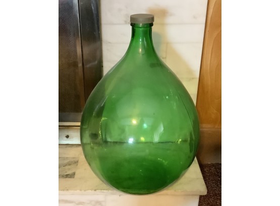 Large Vintage Green Glass Jug/bottle
