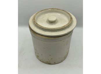Antique Stoneware Crock W/lid