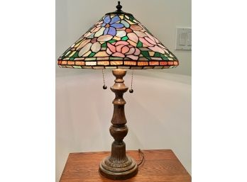 Vintage TiffanyStyle Stained Glass Table Lamp