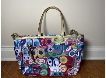 Coach Glam Poppy Print Diaper Bag