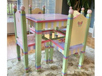 Adorable Hand Painted Children's Table & 4 Chairs