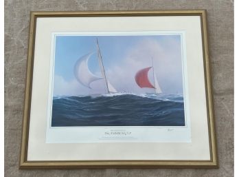 Tim Thompson 1962 ' The America's Cup' 'weatherly Verses Gretal' ARTIST SIGNED