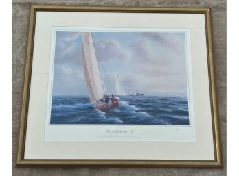 Tim Thompson 'the America's Cup' Austrailia Two ' Liberty And Committee Boat' ARTIST SIGNED