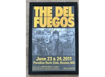 THE DEL FUEGOS PARADISE ROCK CLUB TOUR POSTER SIGNED BY THE BAND