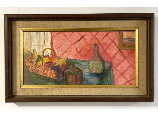 Colorful Vintage Still Life Oil Painting