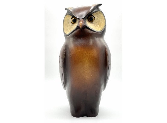 Hand Carved & Painted Wooden Owl - Marked Feathers Gallery 996 Of 2000