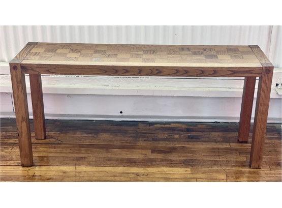 Checkered Wood Detail Top Sofa/console Table By Conant Ball Furniture - Note Slight Scuff