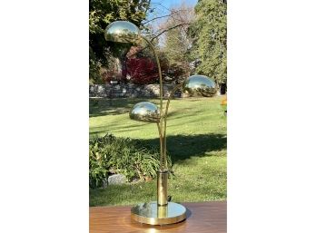 Mid Century Three Bulb Brass Table Lamp