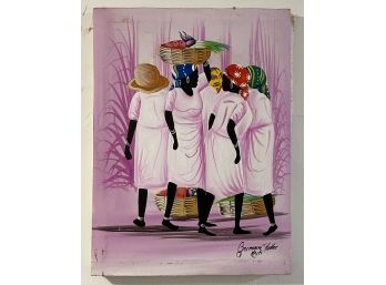 Haitian Oil On Canvas By Germain Widler