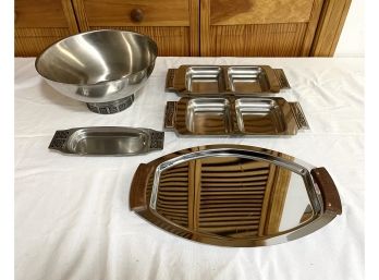 Lot Of Five Assorted Insico Stainless Steel Table Items From Rogers Brothers