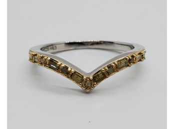 Yellow Diamond Ring In Rhodium & Platinum Over Sterling