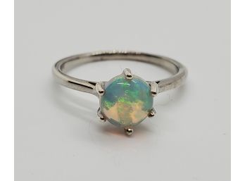 Ethiopian Welo Opal Ring In Platinum Over Sterling