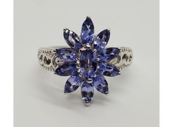 Tanzanite Ring In Platinum Over Sterling