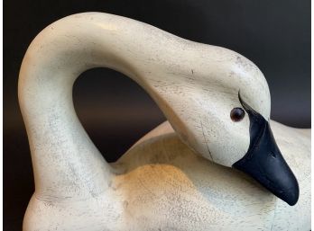 Gorgeous Carved Wooden Swan