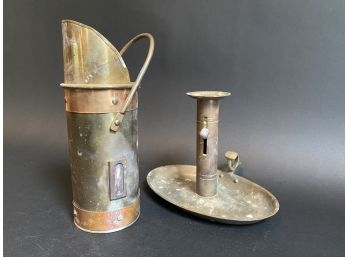 Antique/Vintage Copper & Brass Match Holder, Chamberstick