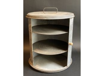 Amazing Antique/Vintage Round Tin Pie Safe