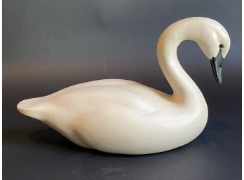Another Gorgeous Carved Wooden Swan, Smaller, Baker Furniture