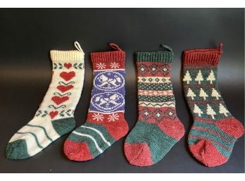 Four Fun Knit Christmas Stockings