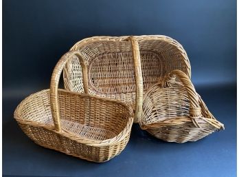A Small Collection Of Natural Woven Baskets