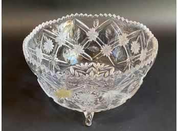 Vintage Footed Crystal Bowl By Anna Hutte, West Germany