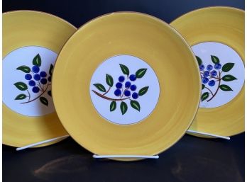 Vintage Stangl Pottery Plates, 'Blueberry' Pattern
