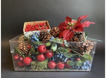 Box Lot: Holiday Floral Picks, Berries, Pinecones & More!