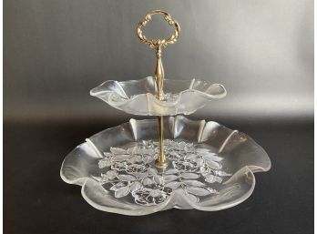 Two-Tiered Pressed & Frosted Server