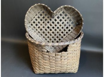 Two Handcrafted Woven Baskets
