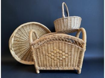 Three More Natural Woven Baskets