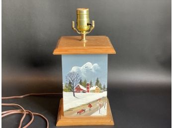 Winter Country Scene Table Lamp, David Cosman, 'The Country Painter'